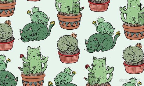 Cactus Pictures, Cactus Cat, Personajes Studio Ghibli, Cactus Drawing, Cat Sanctuary, Cat Plants, Cat Essentials, Pattern Comforter, Cats Iphone