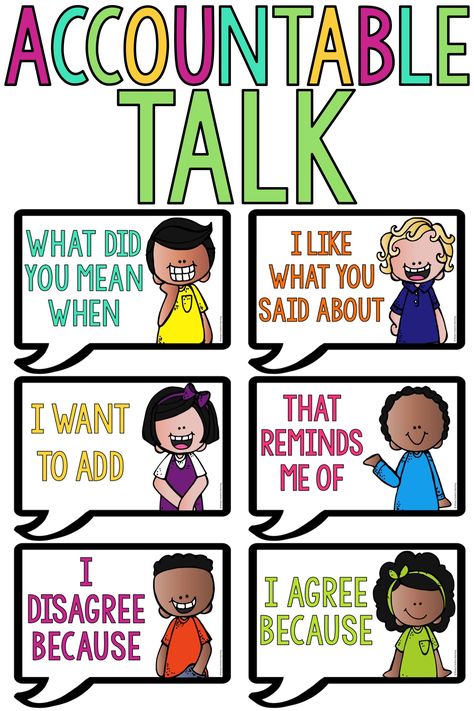 Anchor Chart Display Ideas, Accountable Talk Anchor Chart, Chart Paper Ideas, Accountable Talk Stems, Classroom Job Application, Accountable Talk Posters, Anchor Chart Display, Hello 3rd Grade, Unit Plan Template