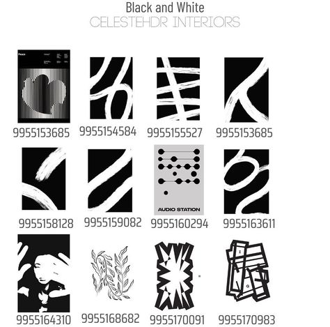 Black Room Ideas, Beauty Decals, Living Room Decals, Modern Decals, Bloxburg Decals Codes Aesthetic, Preppy Decal, House Decals, Bloxburg Decals Codes Wallpaper, Family Decals