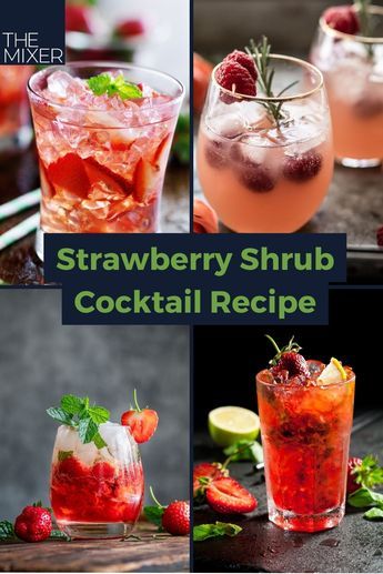 Discover the delicious world of shrub cocktails with this easy-to-follow Strawberry Shrub Cocktail recipe! Strawberry Shrub Cocktail, Shrub Cocktail Recipes, Shrub Cocktails, Strawberry Shrub, Shrub Drink, Shrub Recipe, Skyy Vodka, Strawberry Cocktails, Cocktail Party Food