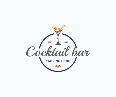 Mobile Bar Logo Design Ideas, Mobile Bar Logo, Cocktail Logo Design, Cocktail Bar Logo, Cocktail Logo, Logo Drink, Resturant Logo, Pub Logo, Round Logo Design