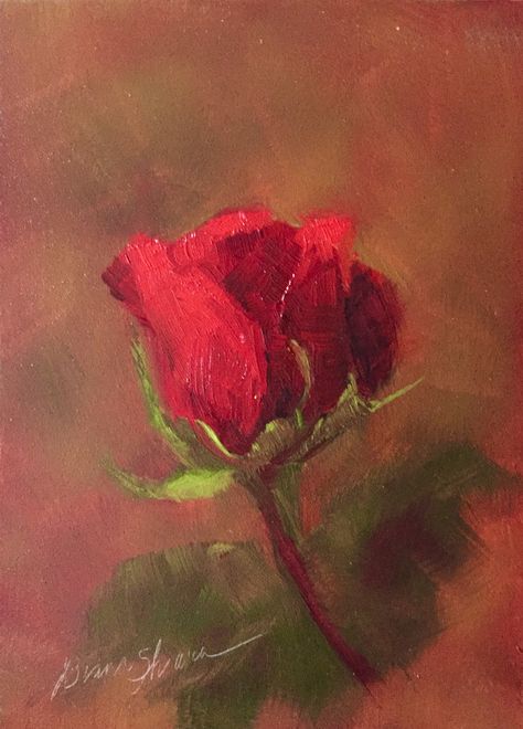 Red Rose Mini 7 x 5 oil Acrylic Painting Rose, Rose Art Painting, Paintings Realism, Red Rose Painting, Melanie Concert, Red Rose Art, Wilted Rose, Oil Pastel Landscape, Rose Oil Painting