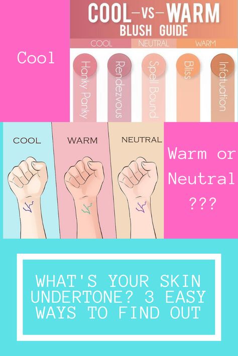 Find out what your skin undertone is with these 3 easy techniques. How To Know Your Undertone, Teknik Makeup, Neutral Skin Tone, Skin Undertones, Hacks Every Girl Should Know, Dark Underarms, Skin Color Palette, Colors For Skin Tone, Neutral Undertones