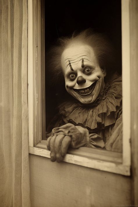 Art The Clown Reference, Creepy Halloween Photos, Scary Clown Art, Art The Clown Drawing, Circus House, Clowns Scary, Circus Horror, Clown Pictures, Creepy Clown Pictures