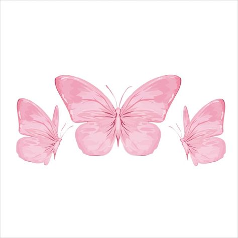 Vector watercolor butterflies hand drawn... | Premium Vector #Freepik #vector #butterfly-pink #butterfly-drawing #butterfly-frame #butterfly-outline Butterflies For Printing, Graphic Butterfly Design, Pink Butterfly Drawing, Ipad Esthetics, Pink Aesthetic Drawing, Vector Butterfly, Frame Butterfly, Drawing Butterfly, Png Butterfly