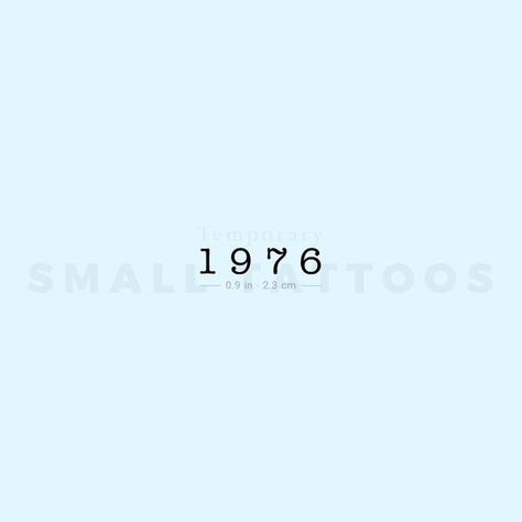 1976 Birth Year Temporary Tattoo (Set of 3) Fonts for tattoos #fontsfortattoos tattoo #tattoo tattoos #tattoos fonts #fonts font #font 7.626 Birth Year Tattoo Typewriter Font, Dainty Number Tattoo Fonts, 1976 Tattoo Fonts, Best Number Fonts For Tattoos, 1976 Tattoo, Type Writer Font Tattoo Number, Date Of Birth Tattoos Ideas Fonts, Name Tattoos On Neck, Number Tattoo Fonts