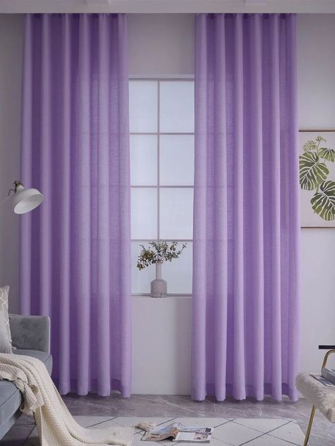 A slight pop of color Lavender Curtains, Single Panel Curtain, Violet Room, Purple Room Decor, Purple Curtains, Violet Pastel, Purple Rooms, Purple Collar, Daughters Room