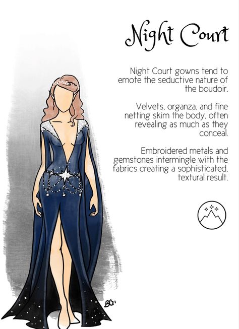 Night Court Fashion, Acotar Fashion, Outfit Fanart, Court Fashion, Court Outfit, Lady Midnight, Feyre And Rhysand, Court Dresses, Sarah J Maas Books