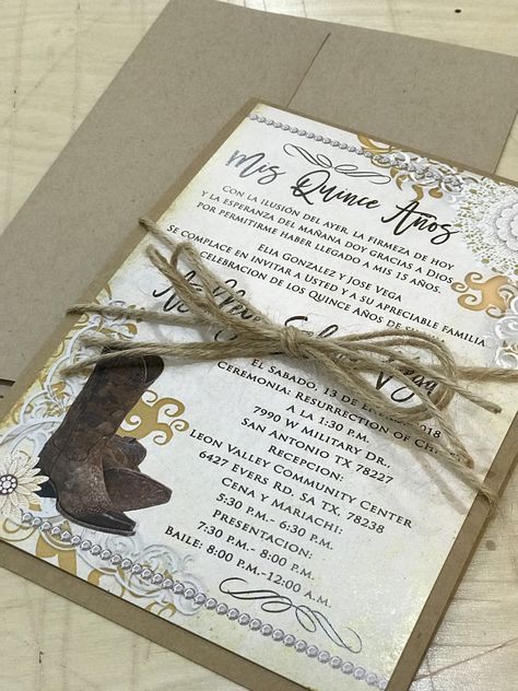 Fifteen Quinceanera Horse Theme, Horse Quinceanera Ideas, Western Quinceanera Invitations, Western Xv Invitations, Vaquera Quinceanera Ideas, Charro Quince Invitations, 15 Invitations Ideas Charro, Western Quinceanera Ideas, Rustic Quinceanera