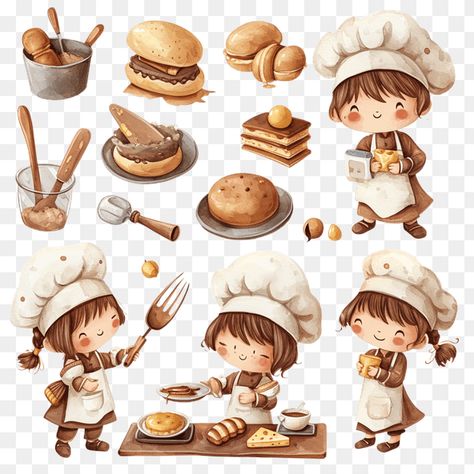 Cute Chef Girl Baking Clipart Cooking Drawing, Graduation Cap Clipart, Chef Girl, Baking Clipart, Lion Clipart, Snowflake Clipart, Snowman Clipart, Teddy Bear Clipart, Balloon Clipart