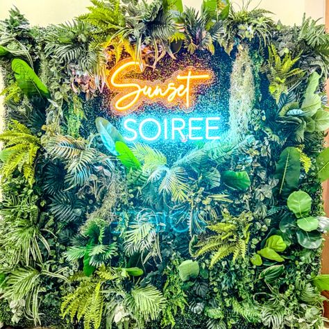 Sunset Party, Party 2023, Custom Business Signs, Restaurant Signs, Jungle Party, Marquee Letters, Tropical Party, Party People, Jungle Theme