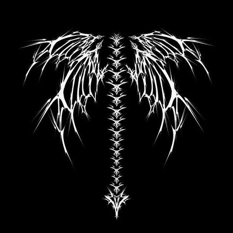 Wing Tattoo Men, Typography Shirt Design, Wing Tattoo Designs, Black Metal Art, Wicked Tattoos, Wings Drawing, Wing Tattoo, Back Tattoos For Guys, Print Design Art