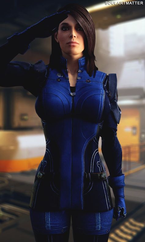 Mass Effect Ashley, Ashley Williams Mass Effect, Mass Effect Universe, Fandom Art, Ashley Williams, Profile View, My Works, Mass Effect, Athletic Jacket