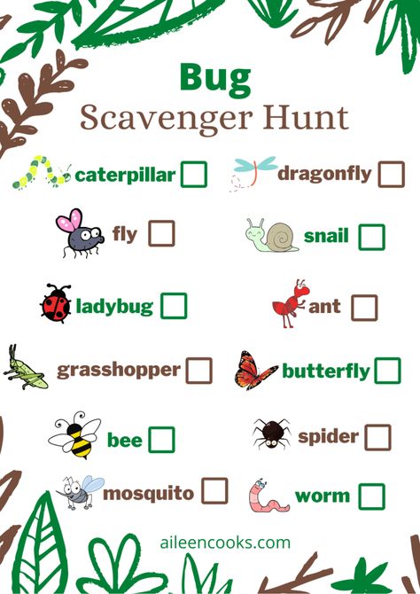 We're going on a bug hunt! Get outdoors and have some fun with your kids using this free printable! Little kids will love being able to do their very own bug scavenger hunt with these easy to follow bug hunt checklist. Bug Lesson Plans, Bug Scavenger Hunt, Bug Preschool, Build A Bug, Bug Hunt, Bug Activities, Insects Preschool, Bugs Preschool, Nature Hunt