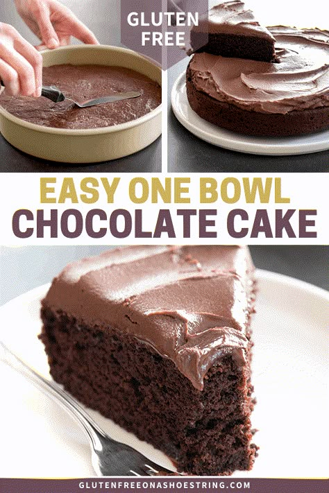 One Bowl Chocolate Cake, Gluten Free Chocolate Cake Recipe, Glutenfri Baking, Gluten Free Cake Recipe, Gluten Free Chocolate Cake, Gf Baking, Easy Chocolate Cake, Gluten Free Dessert, Gluten Free Desserts Recipes