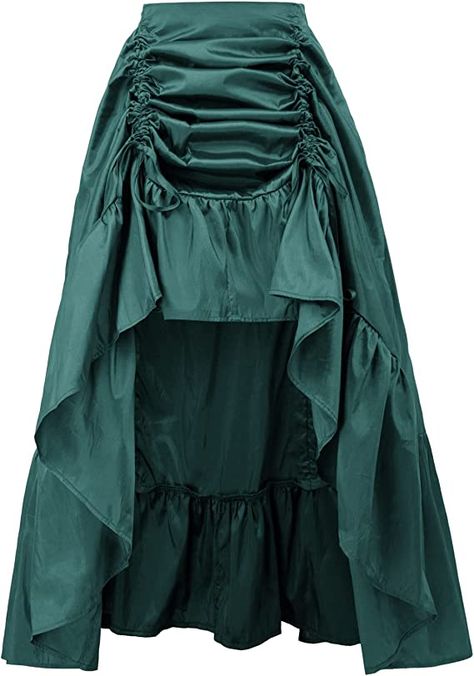 Bar Maid, Steampunk Skirt, Big Skirts, Drawstring Skirt, Bustle Skirt, High Waist Long Skirt, Victorian Costume, Period Outfit, Gothic Steampunk