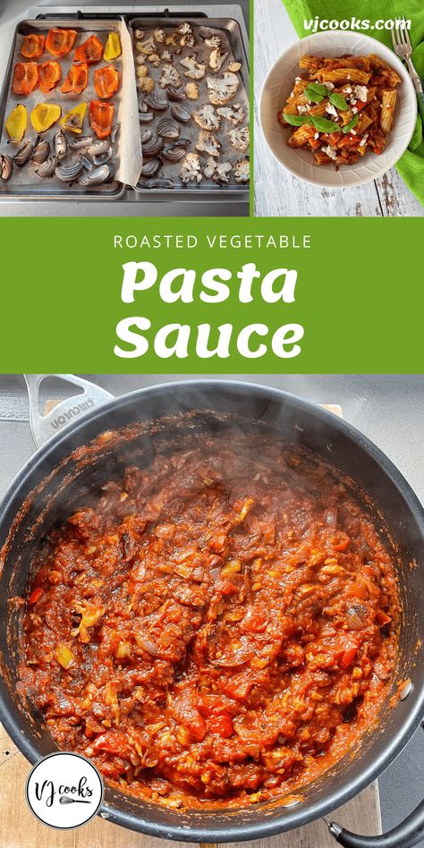 Roasted Vegetable Pasta Sauce - VJ Cooks Red Capsicum Recipes, Roasted Vegetable Pasta Sauce, Roast Vegetable Pasta Sauce, Red Sauce Pasta Recipe, Capsicum Recipes, Bright Line Eating Recipes, Roasted Capsicum, Roasted Vegetable Pasta, Celery Recipes