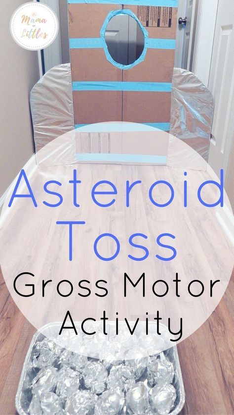 Small asteroid toss game for the kids and coloring asteroid craft Space Lesson Plans, Space Theme Preschool, Space Activities For Kids, Space Lessons, Space Preschool, Tata Surya, Space Crafts For Kids, Gross Motor Activity, Space Unit