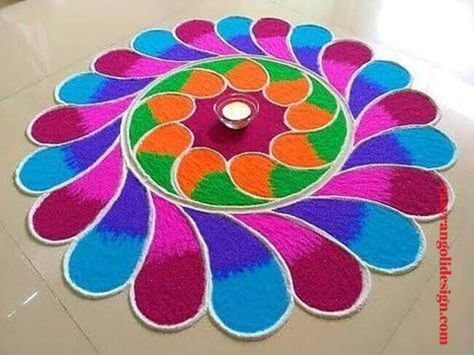 50 Holi Rangoli Designs (Rangoli Ideas) - February 2020 Rangoli Pictures, Cake Decoration Easy, Holi Rangoli, Rangoli Designs For Competition, Designs Rangoli, Diwali Design, Easy Diy Ideas, Rangoli Designs Simple Diwali, Easy Rangoli Designs Diwali