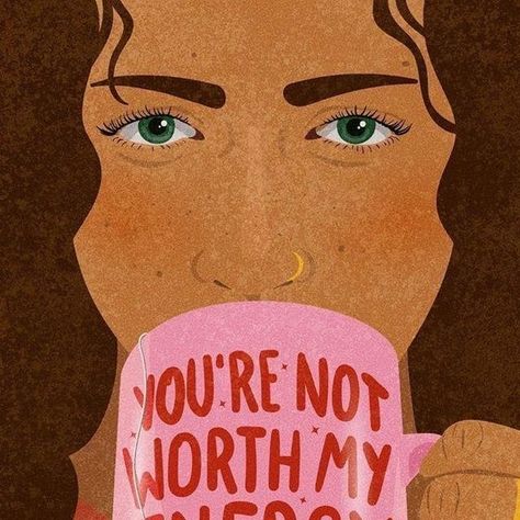 Luz Media on Instagram: "Sipping on self-respect like it's your morning tea. 🍵 Remember, you're the gatekeeper of your energy.⁠ ⁠ #LuzRegram 🎨: @hannaharand⁠ .⁠ #Luz #LuzMedia #Latinas #Reina #Jefa #QueenVibes #NotYourCupOfTea #BeYourself #Selfcare #WomenSupportingWomen #GoodVibesOnly" Self Respect Aesthetic, Respect Aesthetic, Artsy Girl Aesthetic, Peaceful Aesthetic, Aesthetic Artsy, Artsy Girl, Quiet Girl, Girly Art Illustrations, Morning Tea