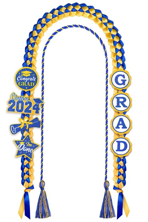 PRICES MAY VARY. Graduation Leis & Graduation Cords: This set of graduation decorations 2024 includes 1 piece blue and gold graduation lei, 1 piece blue and gold graduation cord and 8 pieces graduation glitter patches with pins, which will be a special graduation decoration to light up your graduation party and graduation photos. Exquisite Design: The graduation lei 2024 and graduation cord are designed with blue and gold colors, paired with adjustable graduation glitter patches, which will make Cords Graduation, Graduation Cord, Blue And Gold Graduation, Graduation Cords, Lei Graduation, Party Decorations Graduation, Graduation Money Lei, Money Leis, Graduation Money Gifts