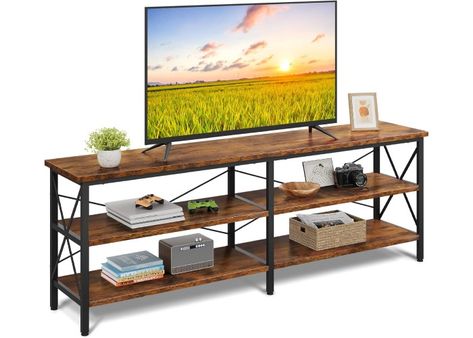 Amazon’s Best Home Furniture Deals to Upgrade Your Space Television Console, 70 Inch Tv, Tv Media Console, Media Entertainment Center, Shelves For Living Room, Industrial Tv Stand, Wood Entertainment Center, Media Console Table, Tv Console Table