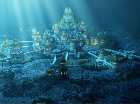 I got: Atlantis! What Fantasy Land do you belong in? Minecraft Underwater, Lost City Of Atlantis, Sunken City, Underwater City, Minecraft Architecture, Fantasy City, Fantasy Castle, Fantasy Places, Minecraft Projects