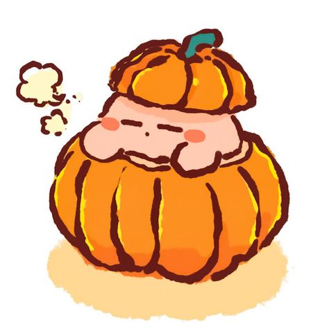 Kirby Character, Kirby Art, Halloween Animals, Dog Halloween, Kawaii Drawings, A Pumpkin, A Drawing, Cute Doodles, الرسومات اللطيفة