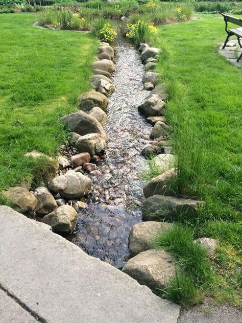 38 Striking Rain Garden Landscaping Ideas Rain Garden Landscape, Rain Garden Design, Backyard Stream, Garden Stream, Diy Ponds Backyard, Highlights Summer, Natural Swimming Ponds, Diy Pond, Summer Highlights