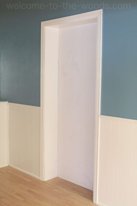 Blocking off a doorway to build bookshelves instead! Block Up Doorway Ideas, Blocking Doorway Ideas, Blocking Up A Doorway, Block Off Doorway Ideas, Closing Off A Doorway Diy, Build Bookshelves, Hidden Bookshelf, Diy Bookshelves, Apartment Remodel