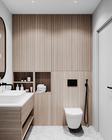 Scandi Bathroom, Japandi Bathroom, Wc Design, Restroom Design, Bathroom Design Trends, Washroom Design, Bathroom Design Inspiration, Toilet Design, Bathroom Inspiration Decor