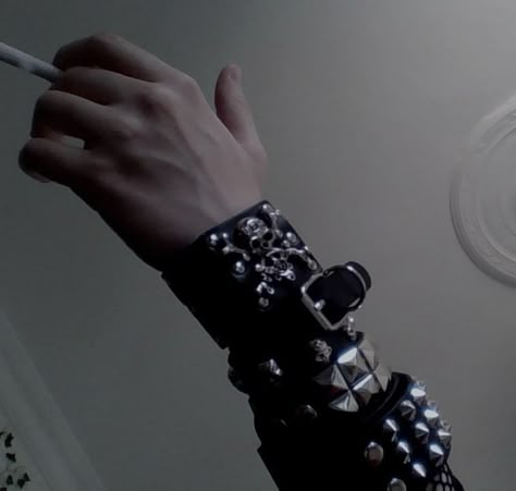 Spiked Bracelets Aesthetic, Spike Bracelet Aesthetic, Spike Aesthetic, Man With Long Black Hair, Emotional Detachment, Spike Bracelet, Casey Jones, Rachel Berry, The White Stripes