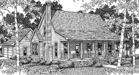 Plan 41-132 - Houseplans.com English House Plans, Cracker House, Cottage Floor Plans, Country Style House, Farmhouse Style House Plans, Country Style House Plans, Country House Plan, Garage Plans, Craftsman House Plans