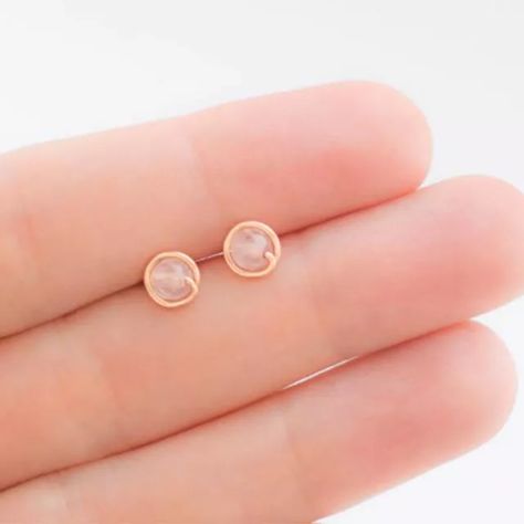 The Best Cyber Monday Deals of 2020 Blush Jewelry, Rose Gold Stud Earrings, Blush Earrings, Beautiful Stud Earrings, Rose Gold Earrings Studs, Rose Quartz Jewelry, Nature Earrings, Rose Quartz Earrings, Earrings Rose Gold