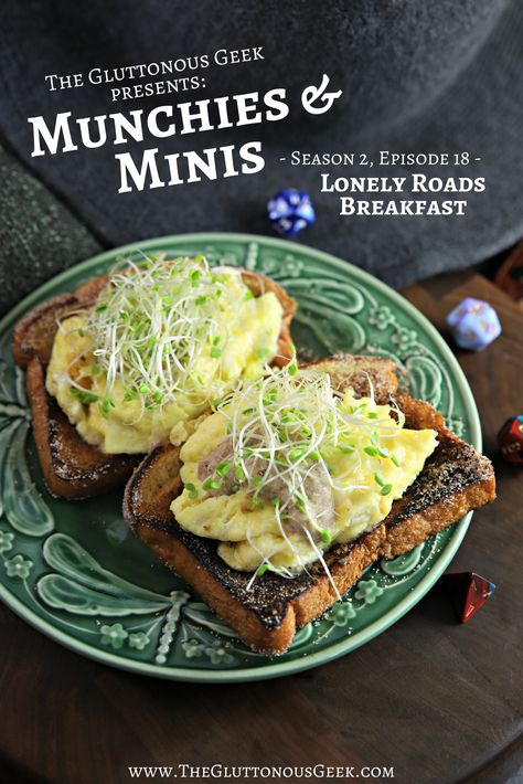 Lonely Roads Breakfast inspired by D&D's Dragon Magazine. Recipe by The Gluttonous Geek. Dragon Recipe, Dragon Magazine, Game Night Food, Magazine Recipe, Medieval Recipes, Geek Food, British Food, Game Food, Inspired Recipes