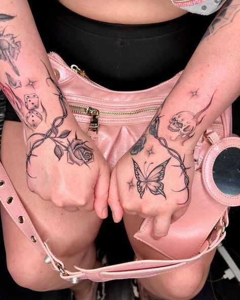 ✩ Miss Preciouss Tattoo ✩ on Instagram: "💗☠🍧 Hand tattoos from today 💕 thank u Jenna!" February 22, Thank U, Tattoo On, Hand Tattoos, Tattoos, On Instagram, Instagram