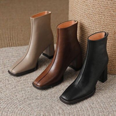 Classy Boots Women, Classy Winter Shoes, Formal Boots Women, Formal Shoes Women, Office Boots, Classic Boots Woman, Heels Boots Outfit, Ankle Leather Boots, Chiko Shoes