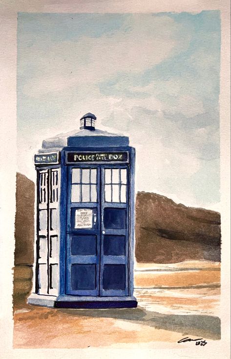 Doctor Who Watercolor, Doctor Who Christmas Wallpaper, Tardis Drawing, Doctor Who Painting, Dr Who Art, Tardis Painting, Dr Who Wallpaper, Doctor Who Drawings, Aquarell Painting