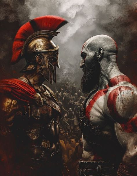 GOD OF WAR | King Leonidas & Kratos | Facebook Berserk Anime 1997, King Leonidas, Zeus Tattoo, God Of Wars, Bald Men Style, Super Bikes, Lorde, Greek Gods, Mens Accessories Fashion