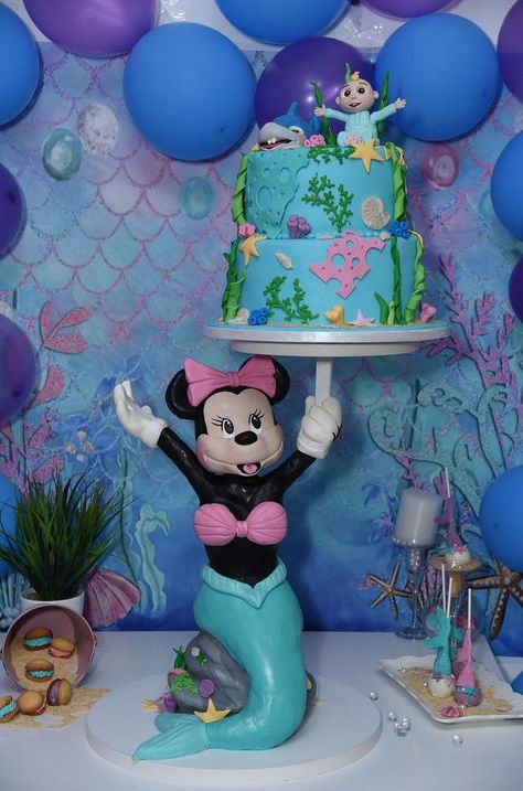 Minnie Mouse mermaid by Jelena Brkljac Minnie Mouse Mermaid, Baby Mickey Mouse, Sugar Rose, Mermaid Cakes, Baby Mickey, Mermaid Theme, Sweet Table, Mermaid Birthday, Party Stuff