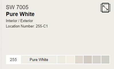 Sw 7005 Pure White, Pure White Paint Color, Pure White Sherwin Williams, Pastel Paint Colors, White Paint Color, Sherwin Williams Colors, Sherwin Williams Paint Colors, White Paint Colors, Paint Projects