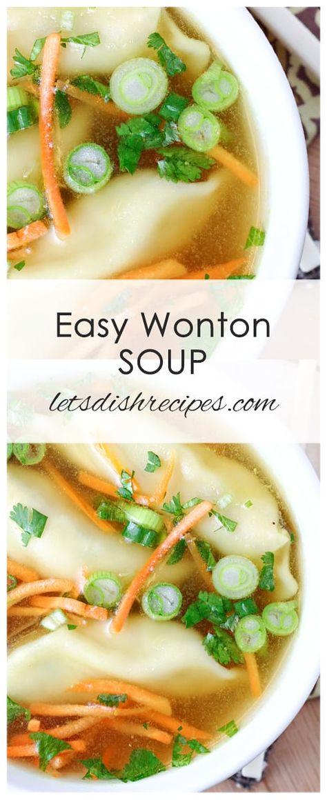 Easy Wonton Soup Wonton Soup With Cabbage, Quick And Easy Wonton Soup, Ww Wonton Soup, Simple Wonton Soup, Wonton Soup Crockpot, Crock Pot Wonton Soup, Instant Pot Wonton Soup, Wonton Soup With Ramen Noodles, Crockpot Wonton Soup