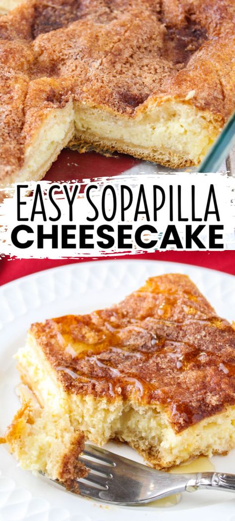 Sopapilla Cheesecake Bars, Fluffy Cheesecake, Sopapilla Cheesecake, Smores Dessert, Bars Dessert, Diy Dessert, Cheesecake Bar Recipes, Mexican Dessert Recipes, Cheesecake Dessert