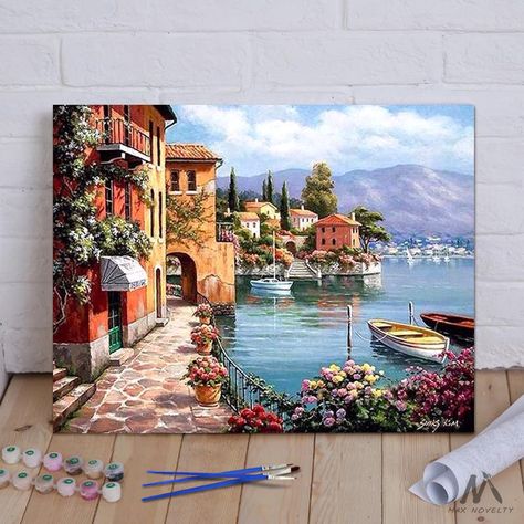 15 Paint-by-Number Projects That Will End Up on Your Gallery Wall Canvas For Beginners, Art Deco Interior Design, Small Canvas Paintings, Easy Canvas Painting, Canvas Painting Landscape, Landscape Art Painting, Nature Art Painting, Diy Canvas Art Painting, Beginner Painting