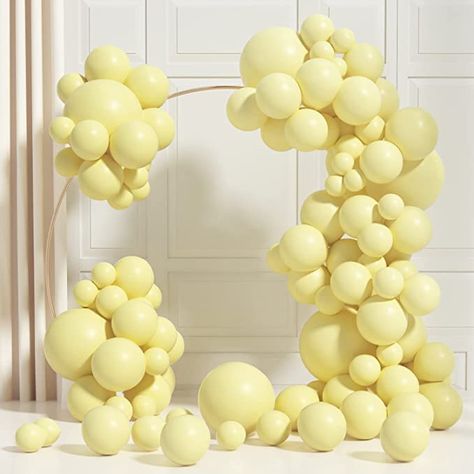 Yellow Balloon Garland, Princess Theme Party Decorations, Wedding Anniversary Party Decorations, Anniversary Party Decorations, Yellow Birthday, Yellow Party, Baby Shower Yellow, Orange Balloons, Easter Party Decor