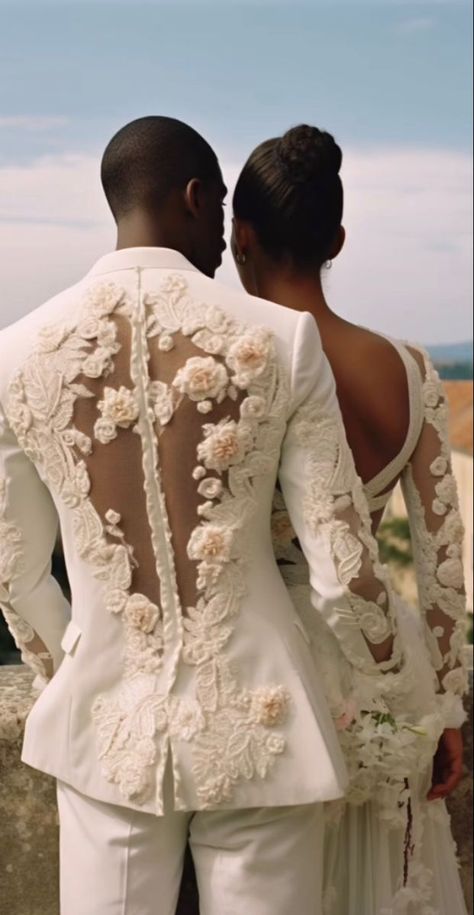 Nonbinary Wedding, Queer Weddings, Mens Wedding Attire, Gay Wedding, Suit Fashion, Lace Back, Wedding Looks, Mode Inspiration, Wedding Attire