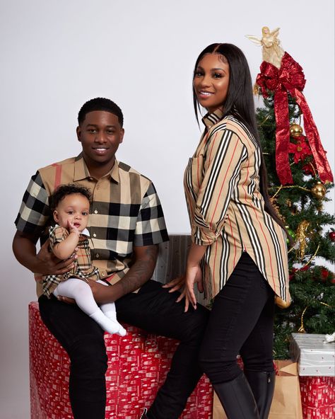 Black Bridal Makeup, Holiday Pics, Family Photoshoots, Burberry Shirts, Couples Outfit, Christmas Shoot, Black Couple, Black Bridal, Christmas Family Photos