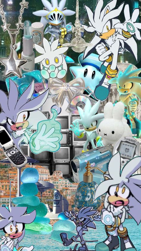 #silverthehedgehog #art #aesthetic Sonic Characters Wallpaper, Silver The Hedgehog Icons Aesthetic, Sonic Astetic Wallpaper, Y2k Wallpaper Iphone Sonic, Silver Wallpaper Aesthetic, Sonic Y2k Wallpaper, Silver Wallpaper Sonic, Silver The Hedgehog Wallpaper, Shadow Wallpaper