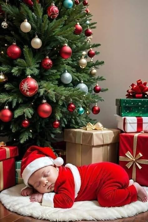 Christmas Baby Photoshoot Ideas, Christmas Baby Photoshoot, Baby Christmas Photography, Christmas Lights Background, Christmas Baby Pictures, Funny Elf On The Shelf, First Christmas Photos, Baby Christmas Photos, Christmas Photo Ideas