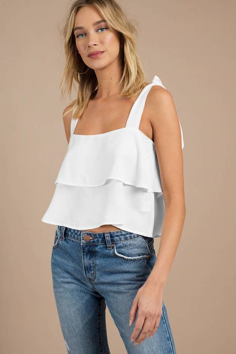 White V-neck Summer Top, White Modal Tops For Summer, Casual White Top With Tie Straps, Fitted Off-white Summer Top, White Sleeveless Top Outfit, Delicate White Sleeveless Top, Sleeveless Tops For Women, Sleeveless Top Outfit, Sleeveless Chiffon Blouse